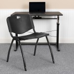 880 lb. Capacity Black Plastic Stack Chair