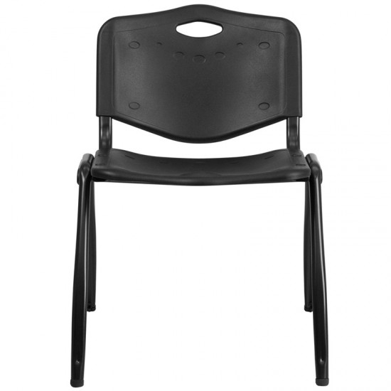 880 lb. Capacity Black Plastic Stack Chair