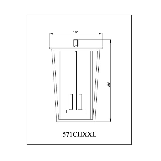 Z-Lite 4 Light Outdoor Chain Mount Ceiling Fixture