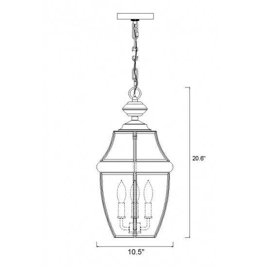 Z-Lite 3 Light Outdoor Chain Mount Ceiling Fixture