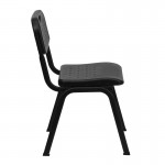 880 lb. Capacity Black Plastic Stack Chair with Open Back and Black Frame