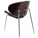 Mahogany Bentwood Leisure Side Reception Chair with Black LeatherSoft Seat