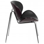 Mahogany Bentwood Leisure Side Reception Chair with Black LeatherSoft Seat