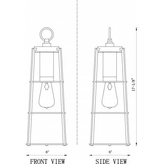 Z-Lite 1 Light Outdoor Chain Mount Ceiling Fixture