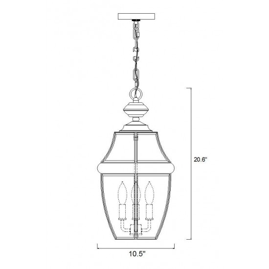 Z-Lite 3 Light Outdoor Chain Mount Ceiling Fixture