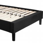 Brighton Full Size Tufted Upholstered Platform Bed in Black Fabric