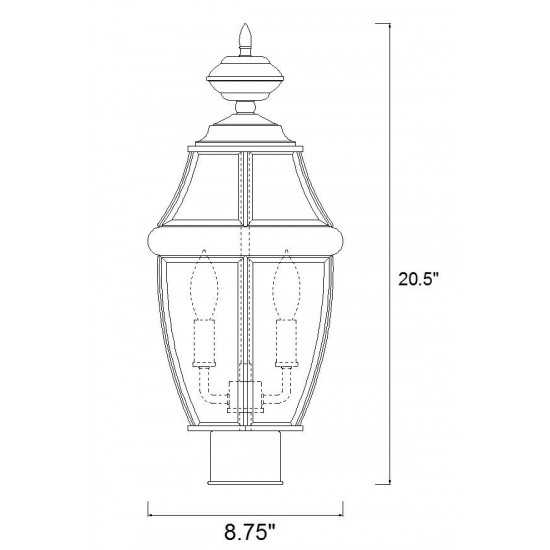 Z-Lite 2 Light Outdoor Post Mount Fixture