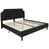 Brighton King Size Tufted Upholstered Platform Bed in Black Fabric