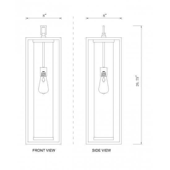 Z-Lite 1 Light Outdoor Chain Mount Ceiling Fixture