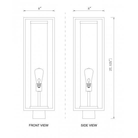 Z-Lite 1 Light Outdoor Post Mount Fixture