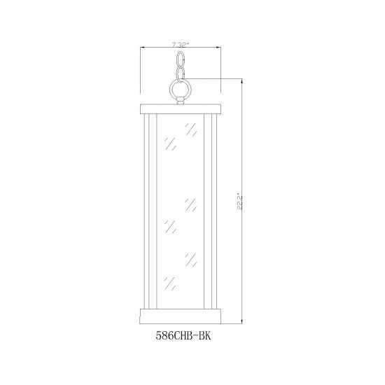 Z-Lite 1 Light Outdoor Chain Mount Ceiling Fixture