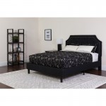 Brighton Twin Size Tufted Upholstered Platform Bed in Black Fabric