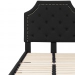 Brighton Twin Size Tufted Upholstered Platform Bed in Black Fabric