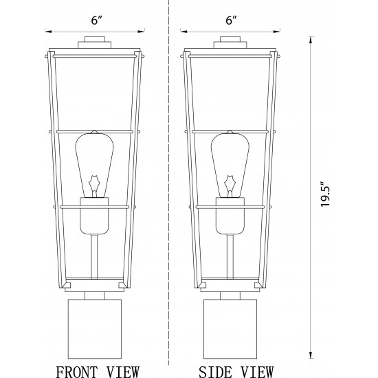 Z-Lite 1 Light Outdoor Post Mount Fixture