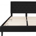 Roxbury King Size Tufted Upholstered Platform Bed in Black Fabric