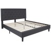 Roxbury King Size Tufted Upholstered Platform Bed in Dark Gray Fabric