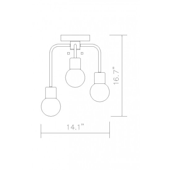 Z-Lite 3 Light Semi Flush Mount