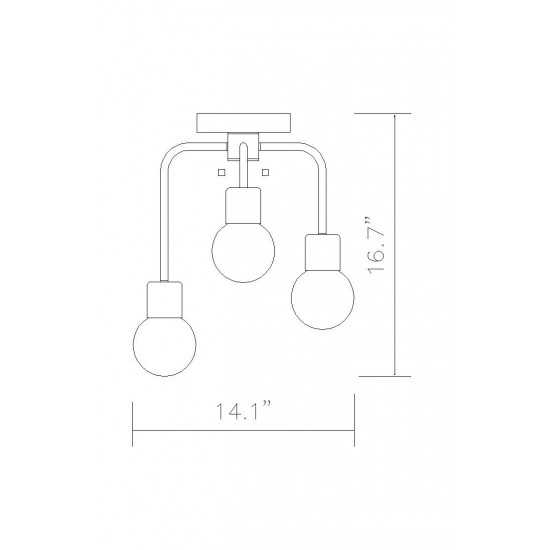 Z-Lite 3 Light Semi Flush Mount