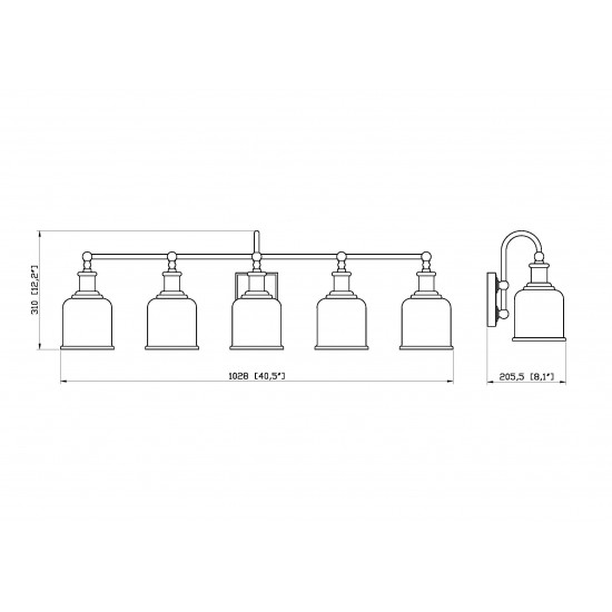 Z-Lite 5 Light Vanity