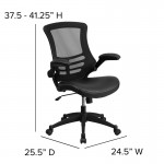 Desk Chair with Wheels | Swivel Chair with Mid-Back Black Mesh and LeatherSoft Seat for Home Office and Desk