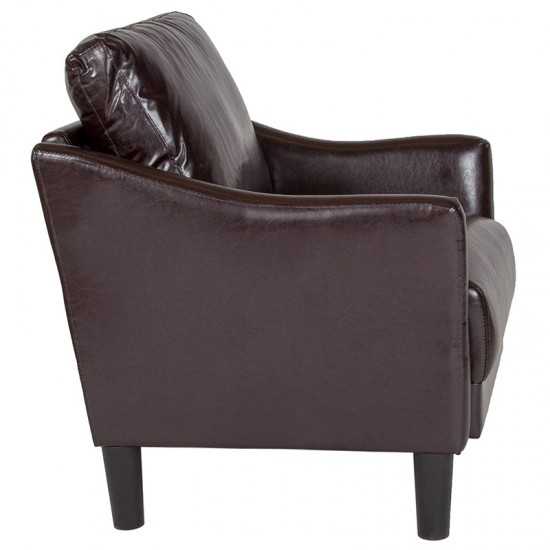 Asti Upholstered Chair in Brown LeatherSoft