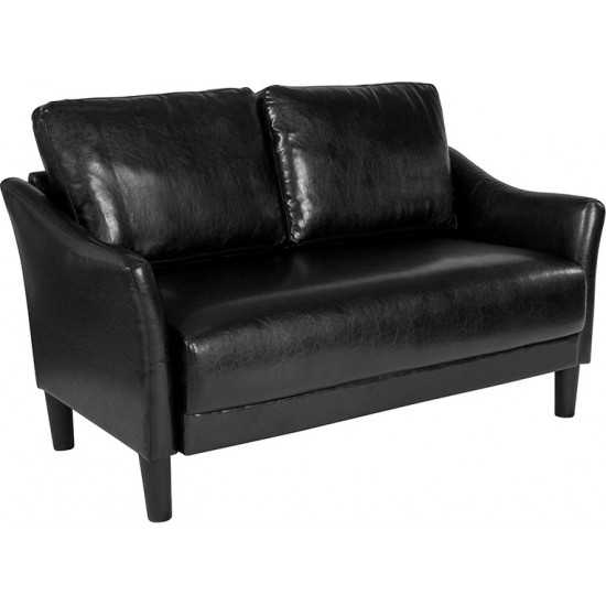 Asti Upholstered Loveseat in Black LeatherSoft