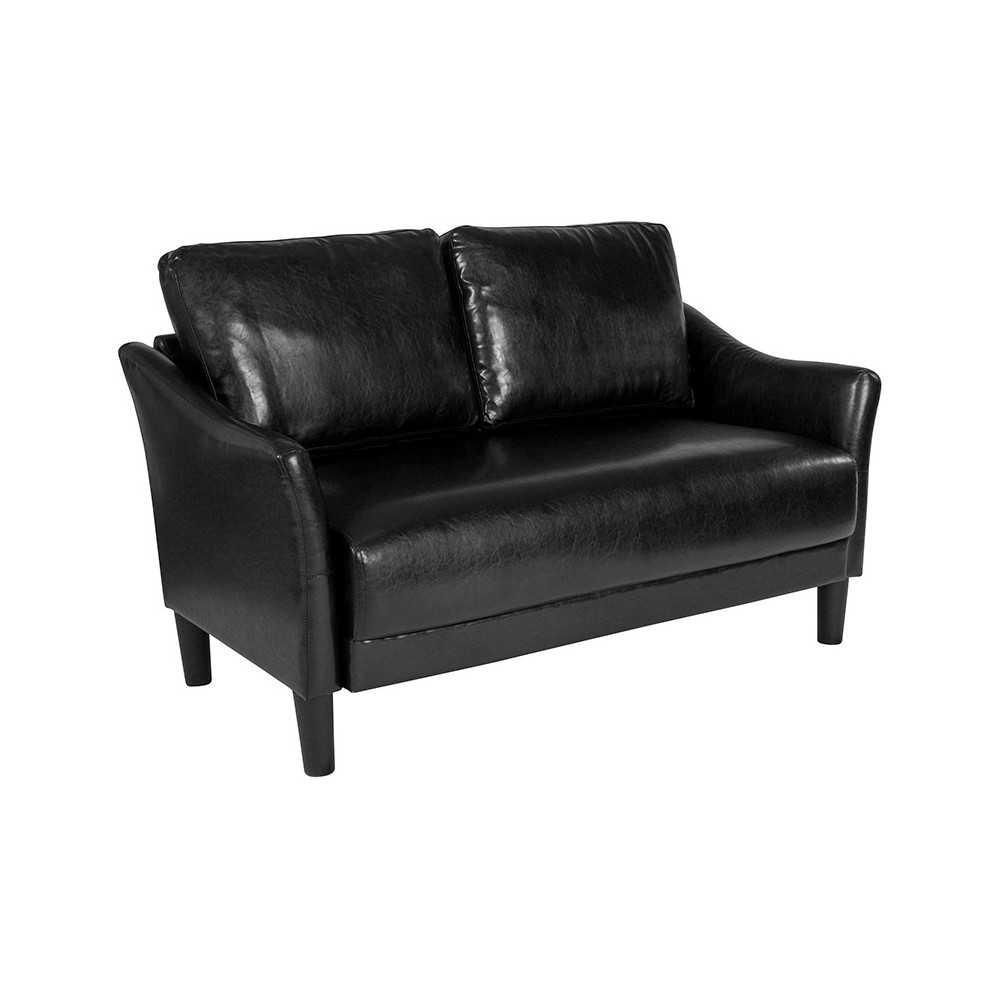 Asti Upholstered Loveseat in Black LeatherSoft