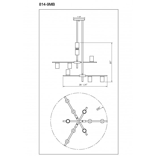 Z-Lite 9 Light Chandelier