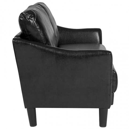 Asti Upholstered Loveseat in Black LeatherSoft