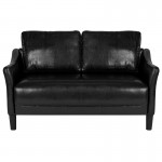 Asti Upholstered Loveseat in Black LeatherSoft