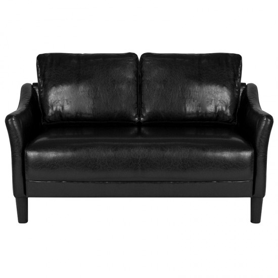 Asti Upholstered Loveseat in Black LeatherSoft