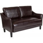 Asti Upholstered Loveseat in Brown LeatherSoft