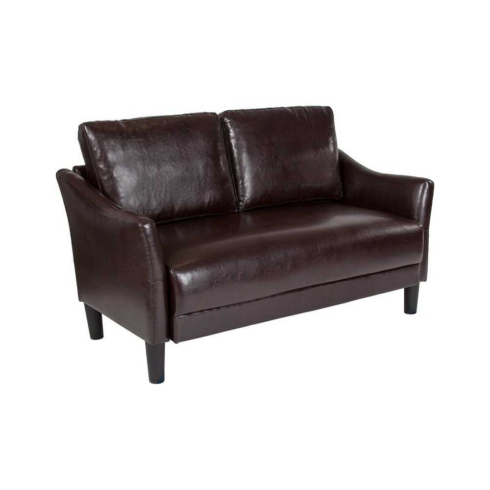 Asti Upholstered Loveseat in Brown LeatherSoft