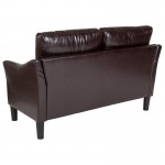 Asti Upholstered Loveseat in Brown LeatherSoft