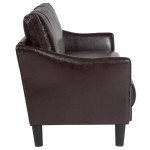 Asti Upholstered Loveseat in Brown LeatherSoft