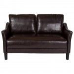 Asti Upholstered Loveseat in Brown LeatherSoft