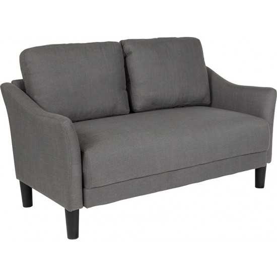 Asti Upholstered Loveseat in Dark Gray Fabric