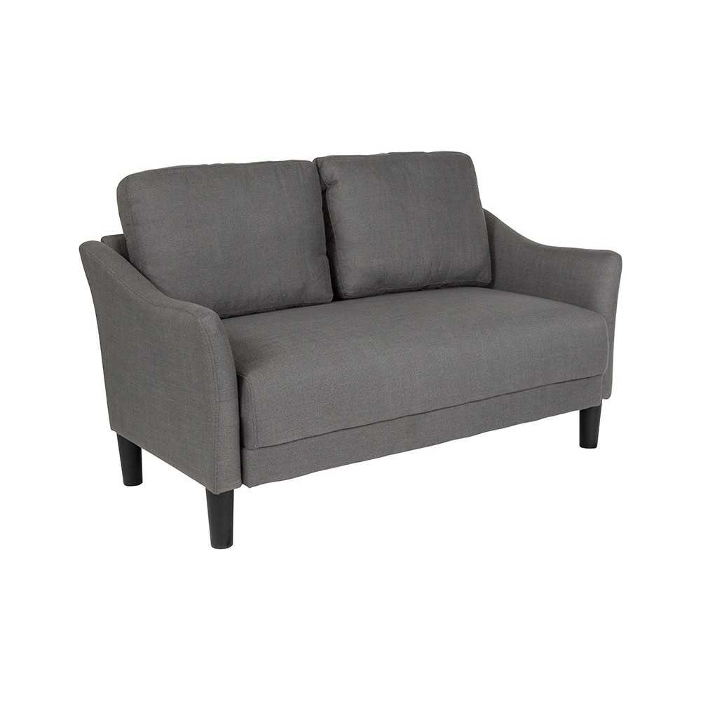 Asti Upholstered Loveseat in Dark Gray Fabric