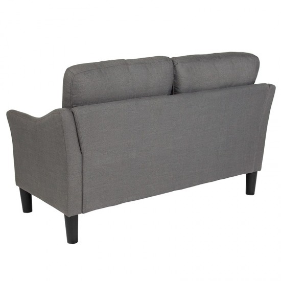 Asti Upholstered Loveseat in Dark Gray Fabric