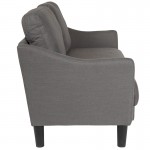 Asti Upholstered Loveseat in Dark Gray Fabric