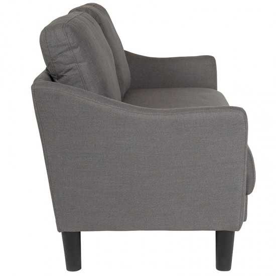 Asti Upholstered Loveseat in Dark Gray Fabric