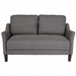 Asti Upholstered Loveseat in Dark Gray Fabric