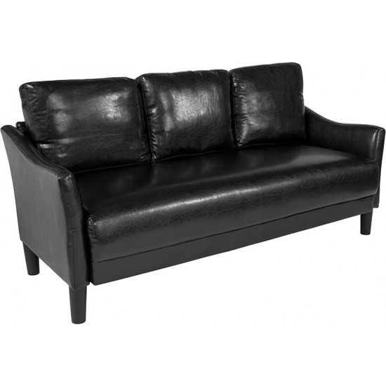 Asti Upholstered Sofa in Black LeatherSoft