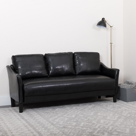 Asti Upholstered Sofa in Black LeatherSoft