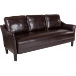 Asti Upholstered Sofa in Brown LeatherSoft