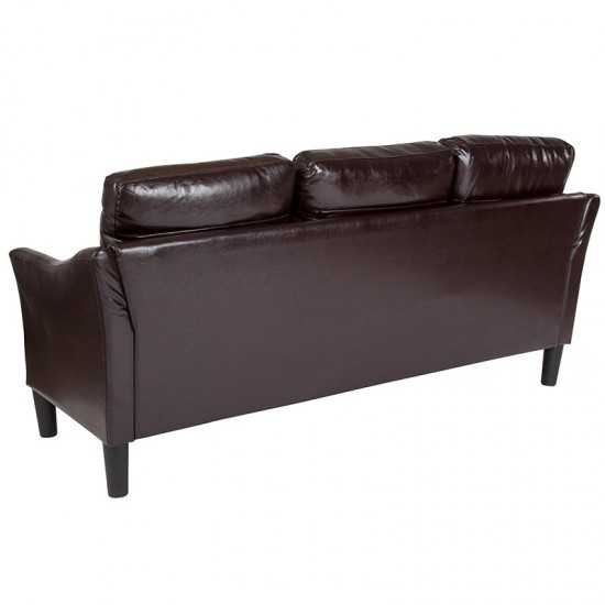 Asti Upholstered Sofa in Brown LeatherSoft