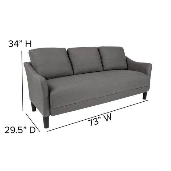 Asti Upholstered Sofa in Dark Gray Fabric