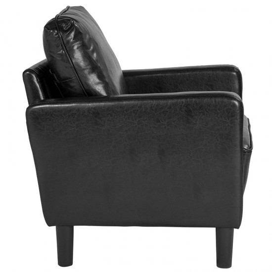 Washington Park Upholstered Chair in Black LeatherSoft