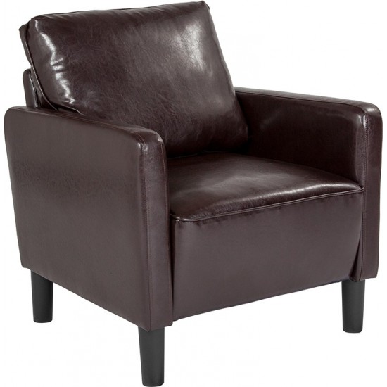 Washington Park Upholstered Chair in Brown LeatherSoft