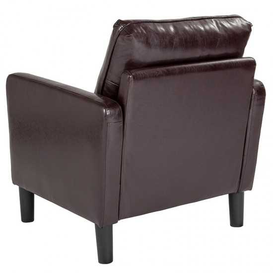 Washington Park Upholstered Chair in Brown LeatherSoft